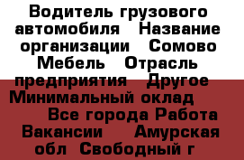 Водитель грузового автомобиля › Название организации ­ Сомово-Мебель › Отрасль предприятия ­ Другое › Минимальный оклад ­ 15 000 - Все города Работа » Вакансии   . Амурская обл.,Свободный г.